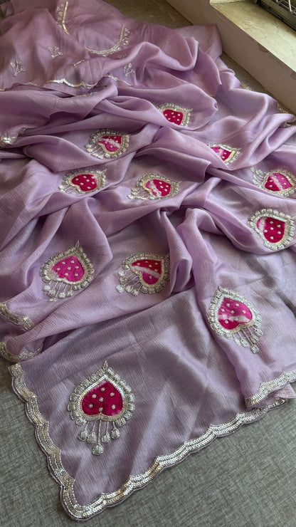 Zardozi Butti On Chinon Crush · 36 Artisan Hours of work · The Nazakat Edit