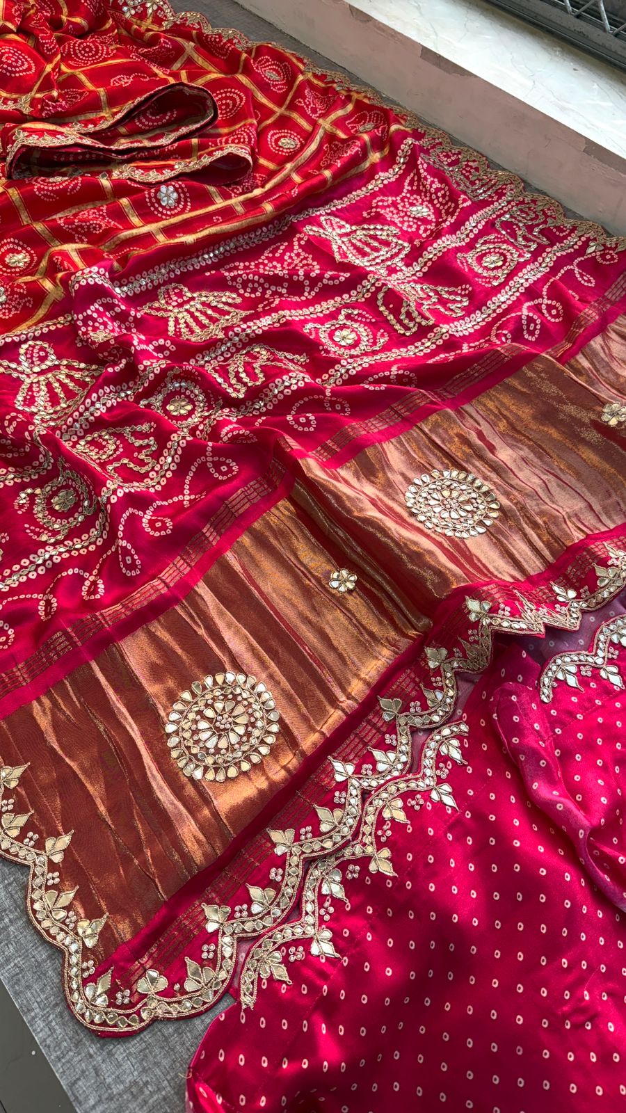 Zardozi Elephant Border On Gajji Silk Lakdi Patta · 36 Artisan Hours of work · The Royal Edit