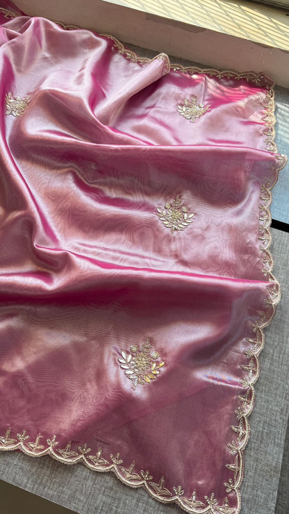 Zardozi And Gotta Patti On Pure Tissue Handloom Silk · 56 Artisan Hours of work · The Zari Edit