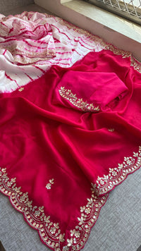 Royal Munga Silk Banarasi Saree With Zardozi & Gotapatti Handwork