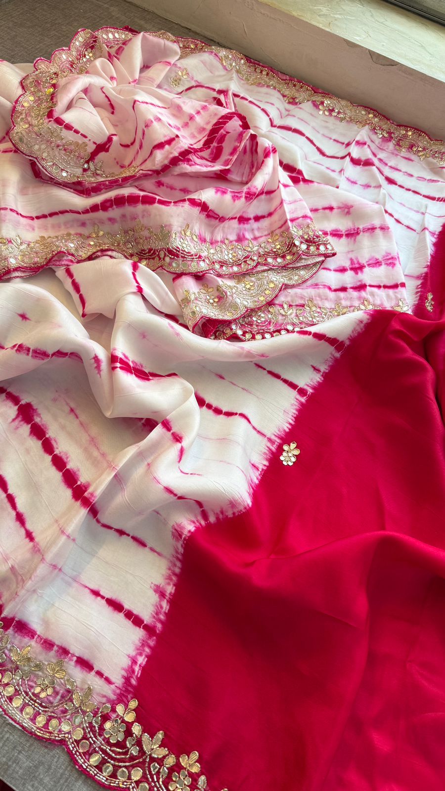 Royal Munga Silk Banarasi Saree With Zardozi & Gotapatti Handwork
