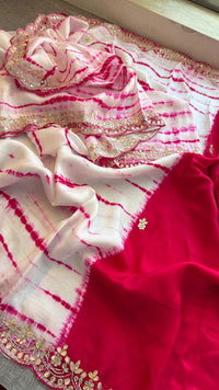 Royal Munga Silk Banarasi Saree With Zardozi & Gotapatti Handwork
