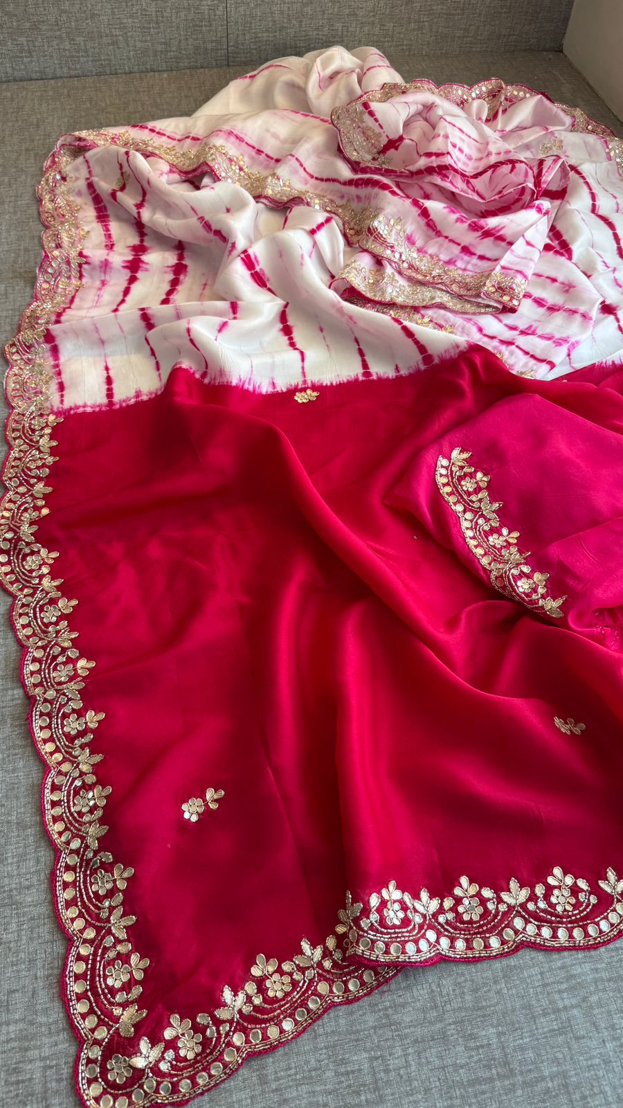 Royal Munga Silk Banarasi Saree With Zardozi & Gotapatti Handwork