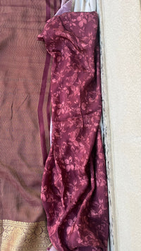 Elegant Crepe Silk Saree with Artistic Digital Floral & Bird Design