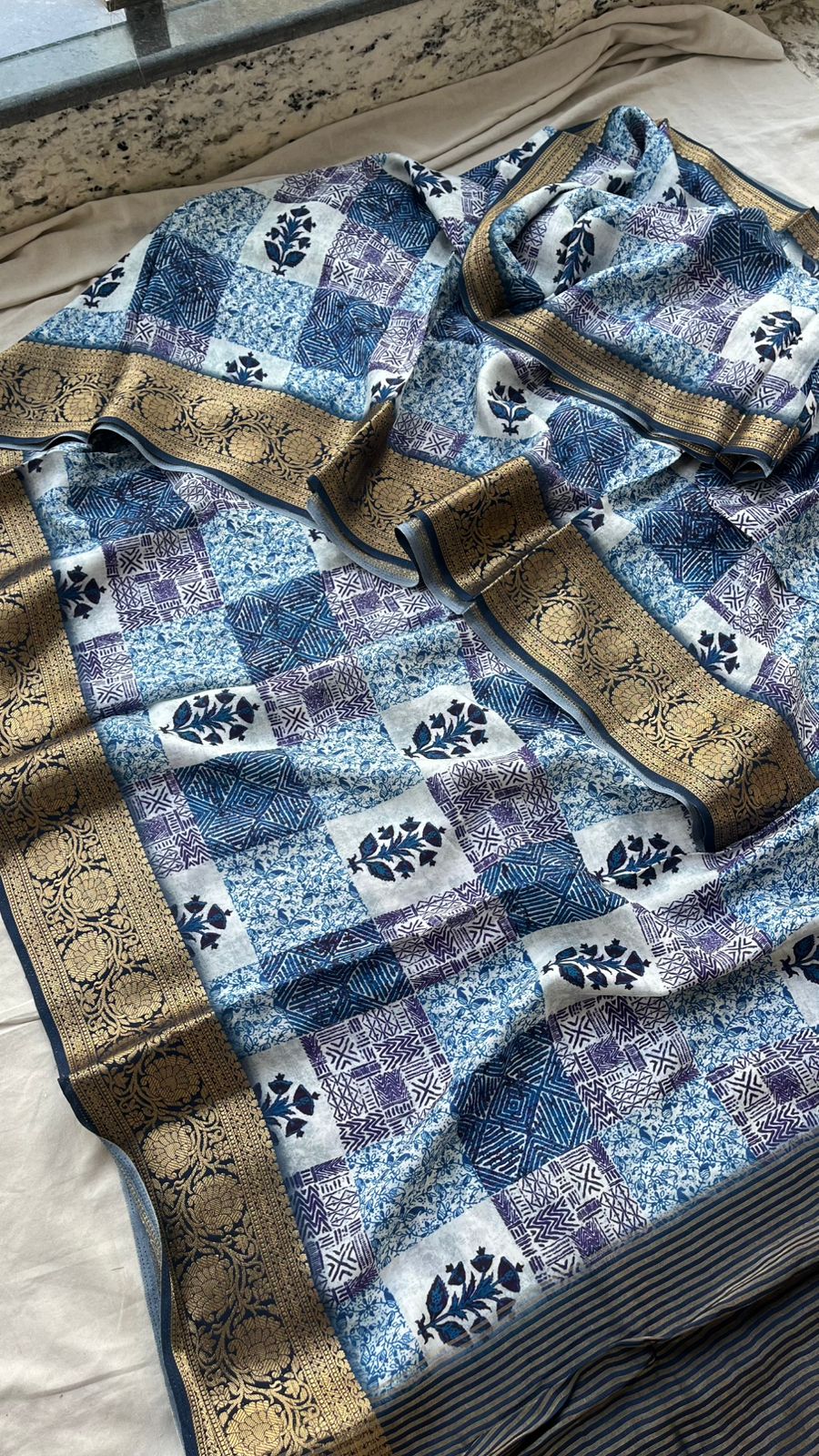 Elegant Crepe Silk Saree with Artistic Digital Floral & Bird Design