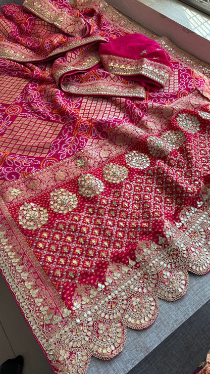 Zardozi Gotta Patti And Pearl On Khaddi Georgette Banarasi · 56 Artisan Hours of work · The Royal Edit