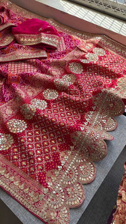 Zardozi Gotta Patti And Pearl On Khaddi Georgette Banarasi · 56 Artisan Hours of work · The Royal Edit