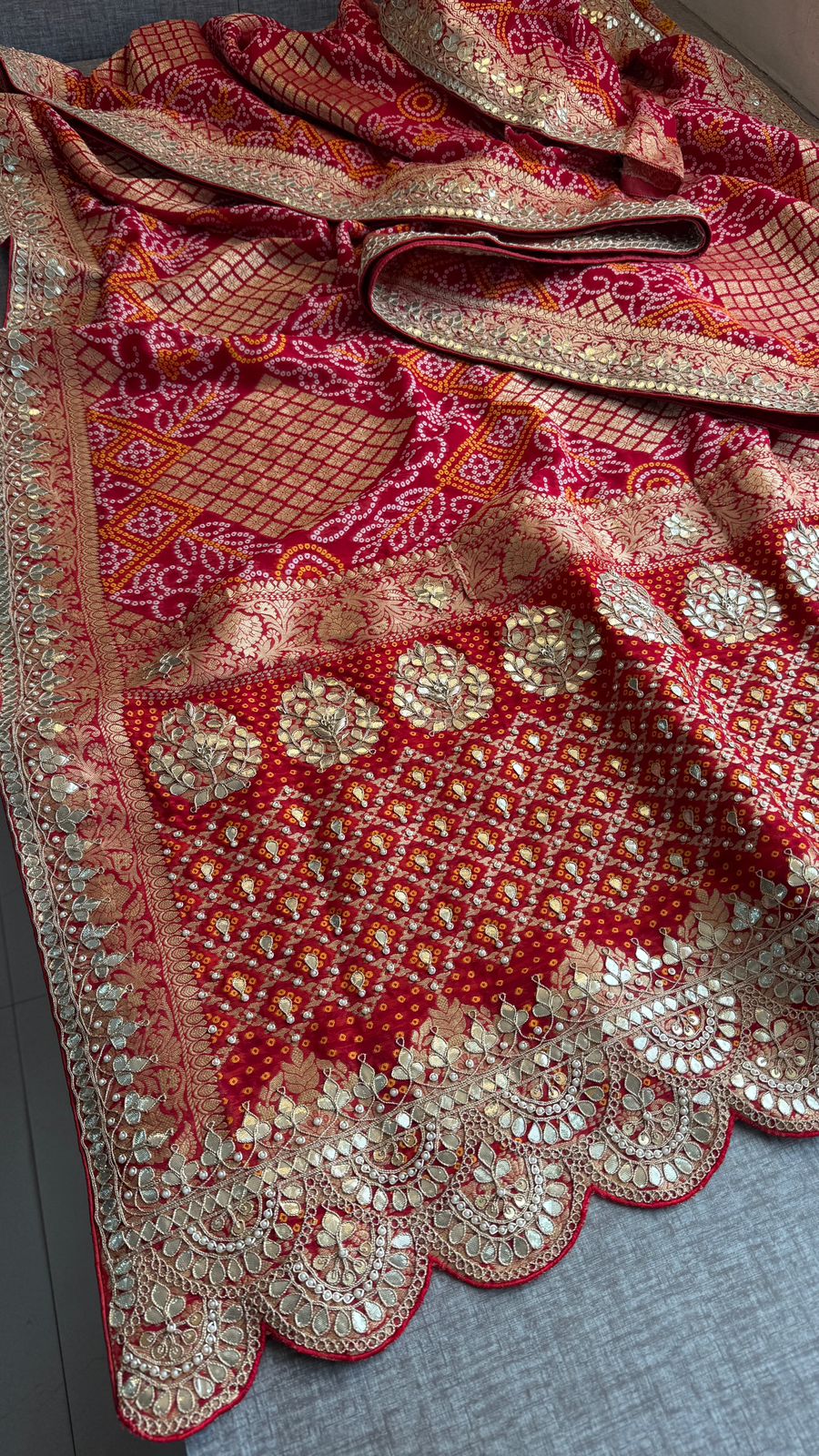 Zardozi Gotta Patti And Pearl On Khaddi Georgette Banarasi · 56 Artisan Hours of work · The Royal Edit