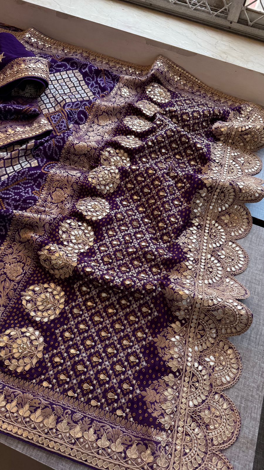 Zardozi Gotta Patti And Pearl On Khaddi Georgette Banarasi · 56 Artisan Hours of work · The Royal Edit