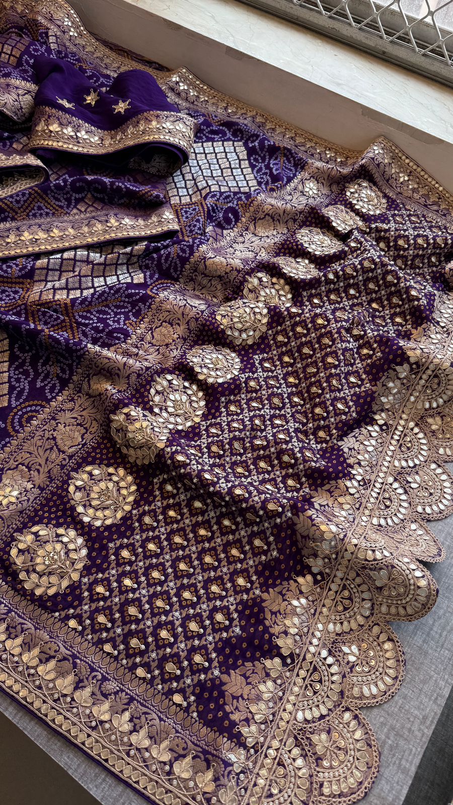 Zardozi Gotta Patti And Pearl On Khaddi Georgette Banarasi · 56 Artisan Hours of work · The Royal Edit