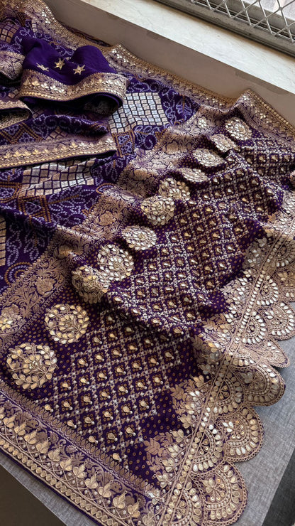 Zardozi Gotta Patti And Pearl On Khaddi Georgette Banarasi · 56 Artisan Hours of work · The Royal Edit