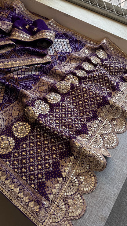 Zardozi Gotta Patti And Pearl On Khaddi Georgette Banarasi · 56 Artisan Hours of work · The Royal Edit