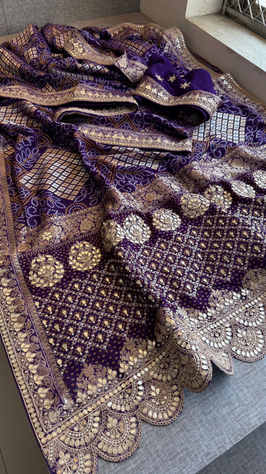 Zardozi Gotta Patti And Pearl On Khaddi Georgette Banarasi · 56 Artisan Hours of work · The Royal Edit