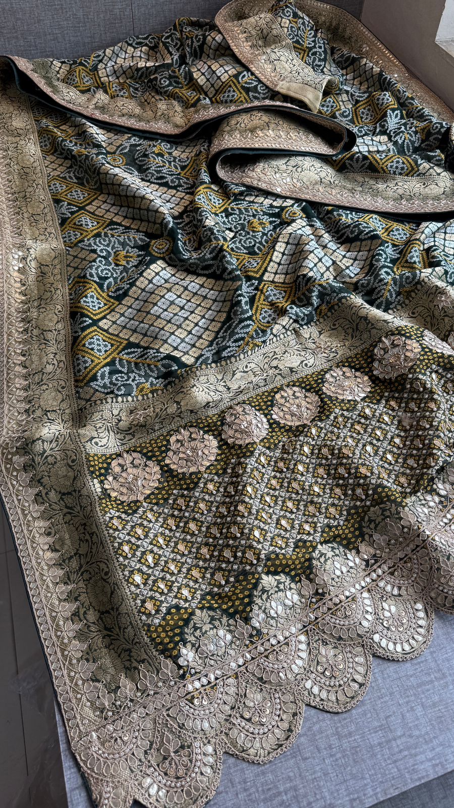 Zardozi Gotta Patti And Pearl On Khaddi Georgette Banarasi · 56 Artisan Hours of work · The Royal Edit