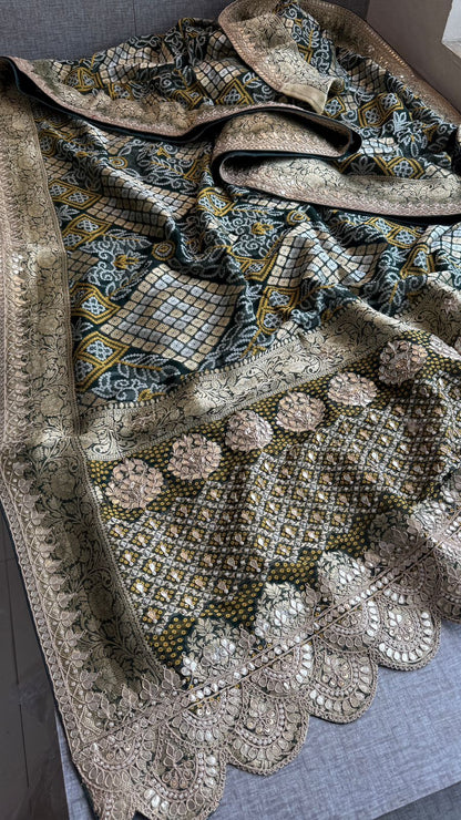 Zardozi Gotta Patti And Pearl On Khaddi Georgette Banarasi · 56 Artisan Hours of work · The Royal Edit