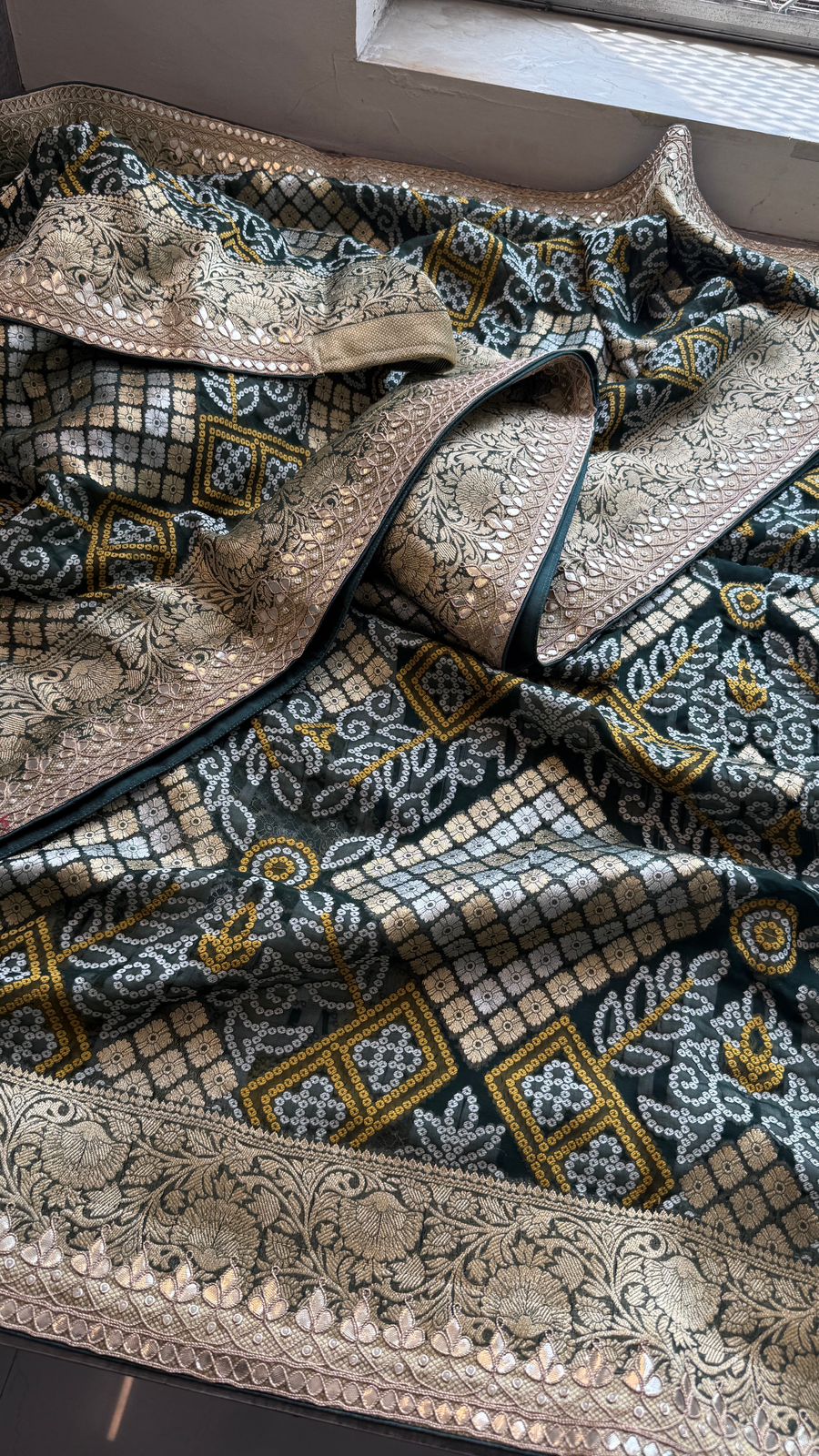 Zardozi Gotta Patti And Pearl On Khaddi Georgette Banarasi · 56 Artisan Hours of work · The Royal Edit