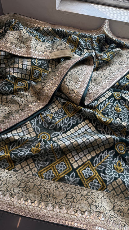 Zardozi Gotta Patti And Pearl On Khaddi Georgette Banarasi · 56 Artisan Hours of work · The Royal Edit