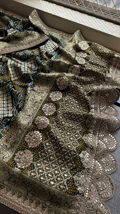 Zardozi Gotta Patti And Pearl On Khaddi Georgette Banarasi · 56 Artisan Hours of work · The Royal Edit