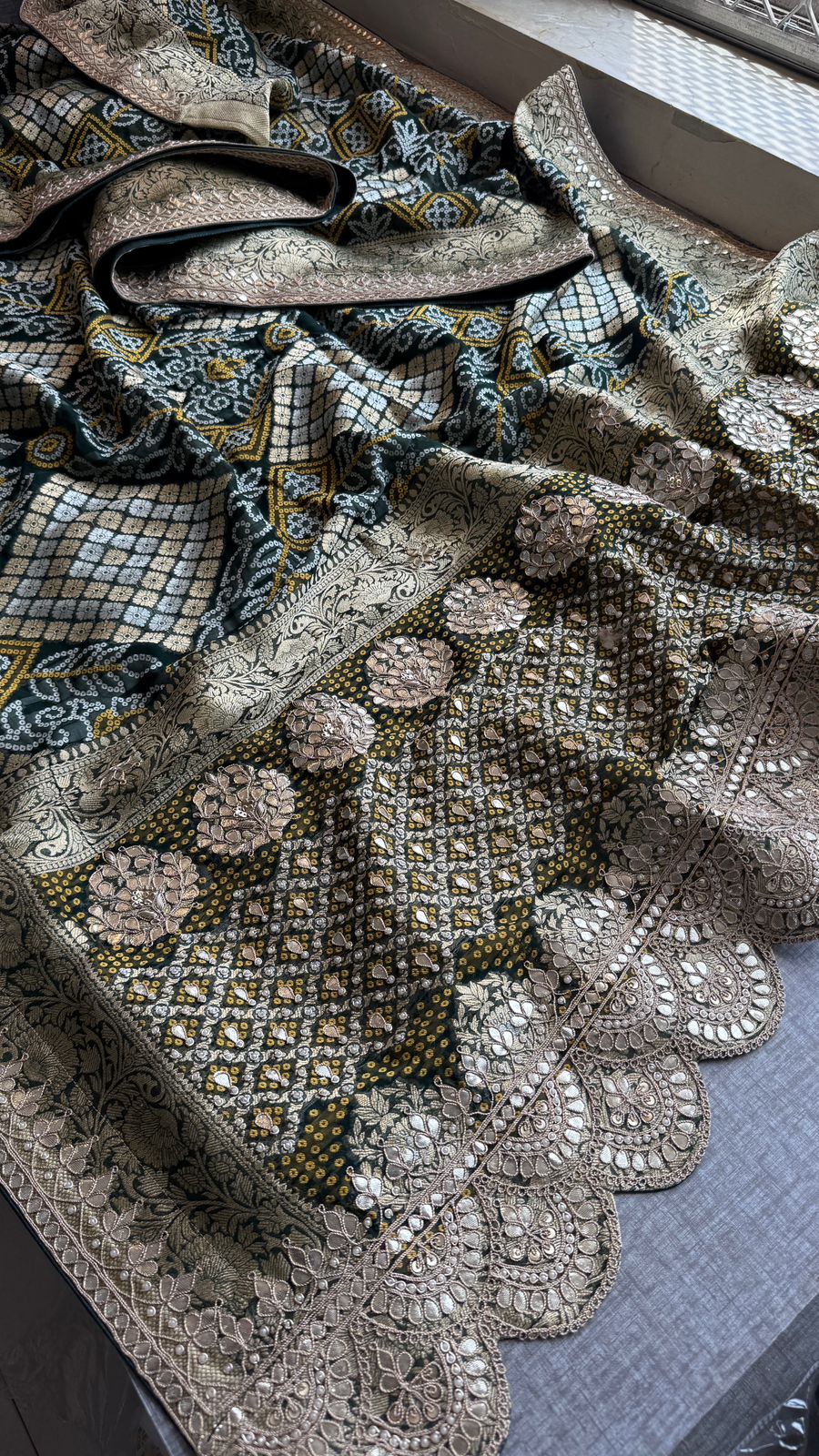 Zardozi Gotta Patti And Pearl On Khaddi Georgette Banarasi · 56 Artisan Hours of work · The Royal Edit