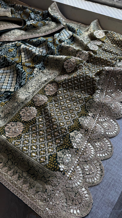 Zardozi Gotta Patti And Pearl On Khaddi Georgette Banarasi · 56 Artisan Hours of work · The Royal Edit