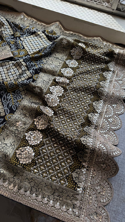 Zardozi Gotta Patti And Pearl On Khaddi Georgette Banarasi · 56 Artisan Hours of work · The Royal Edit
