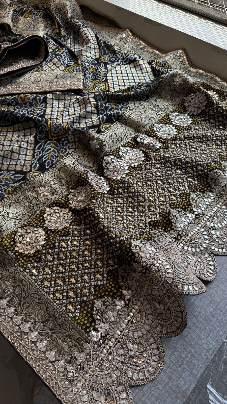Zardozi Gotta Patti And Pearl On Khaddi Georgette Banarasi · 56 Artisan Hours of work · The Royal Edit