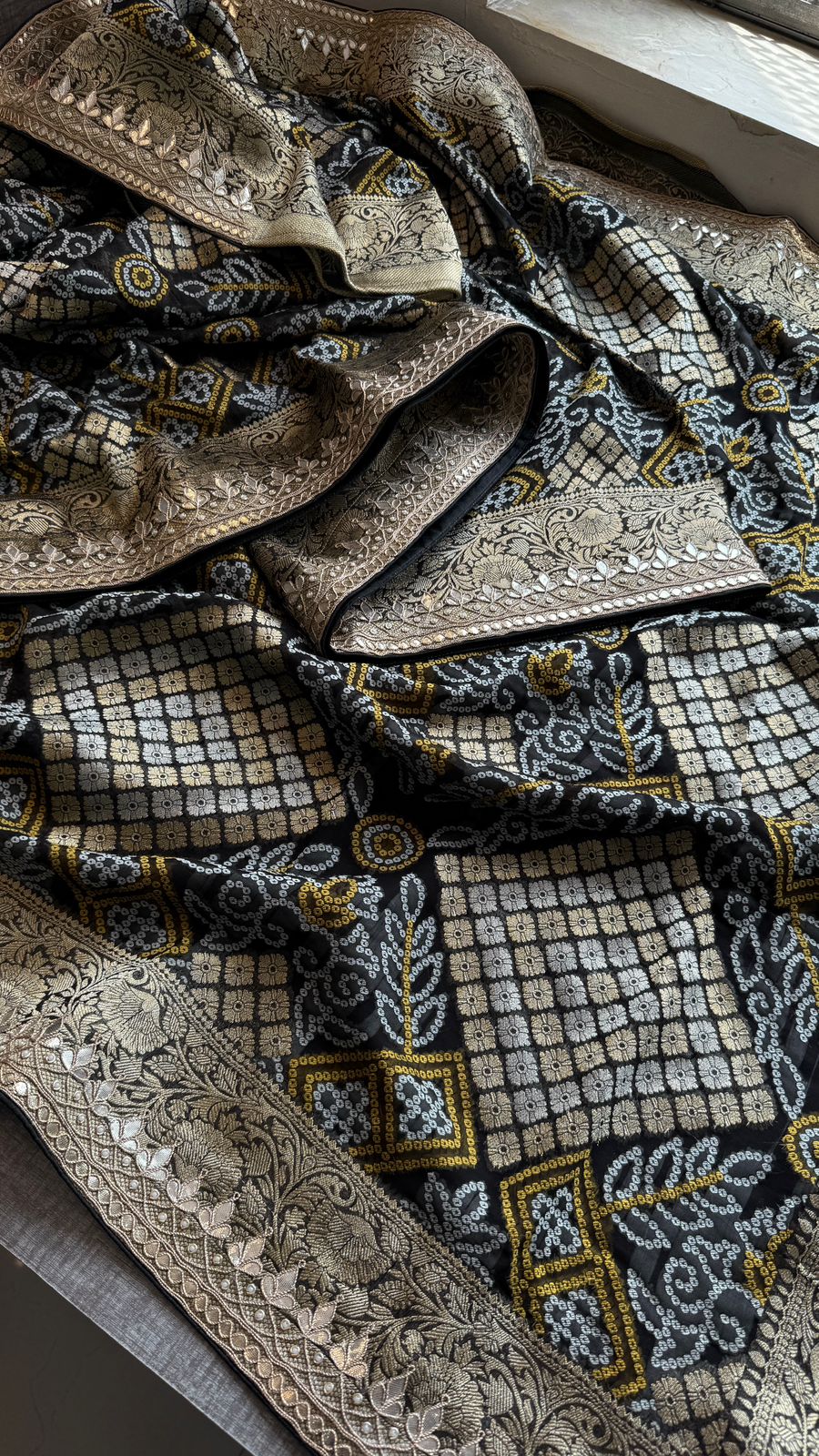 Zardozi Gotta Patti And Pearl On Khaddi Georgette Banarasi · 56 Artisan Hours of work · The Royal Edit