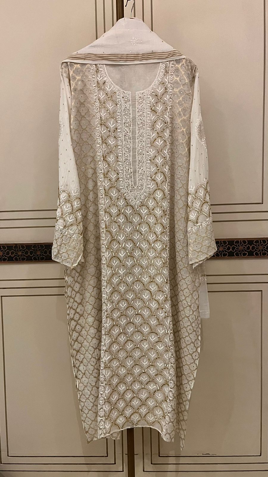 Zari Katdana And Sequins On Pure Mul Chanderi · 32 Artisan Hours of work · The Hazratganj Edit