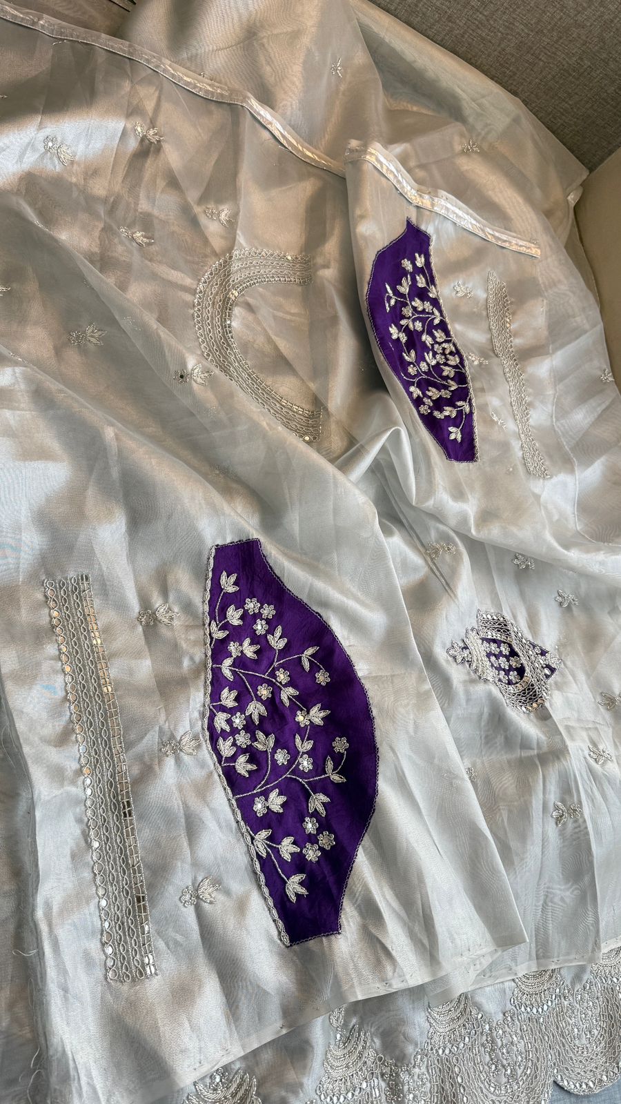 Zardozi Sequins And Pearl On Tissue Silk · 56 Artisan Hours of work · The Shringar Edit