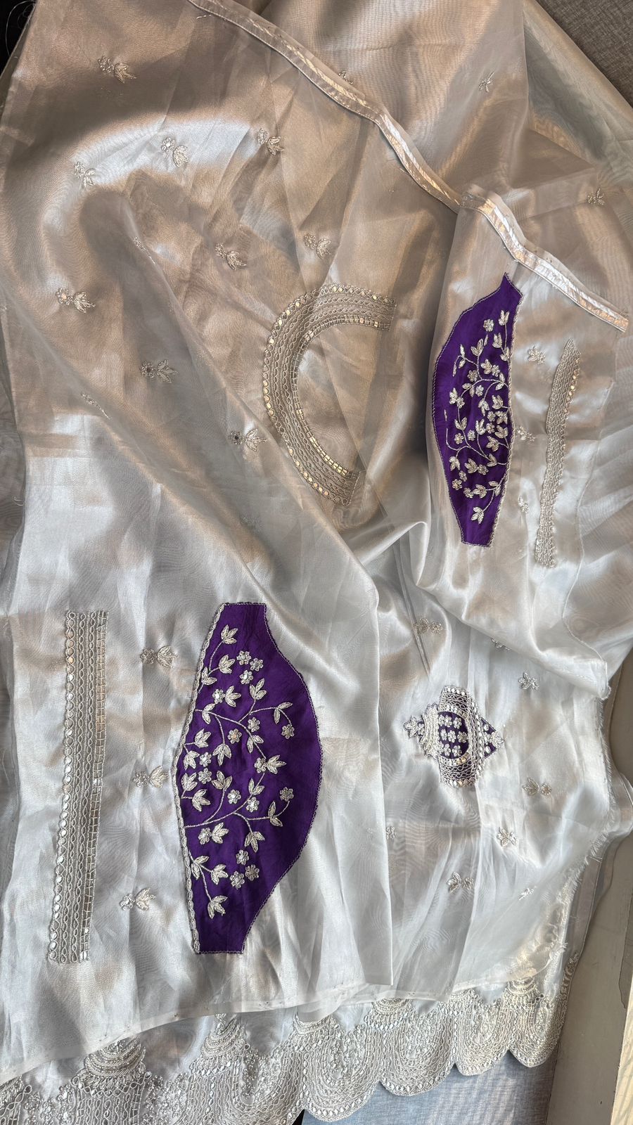 Zardozi Sequins And Pearl On Tissue Silk · 56 Artisan Hours of work · The Shringar Edit