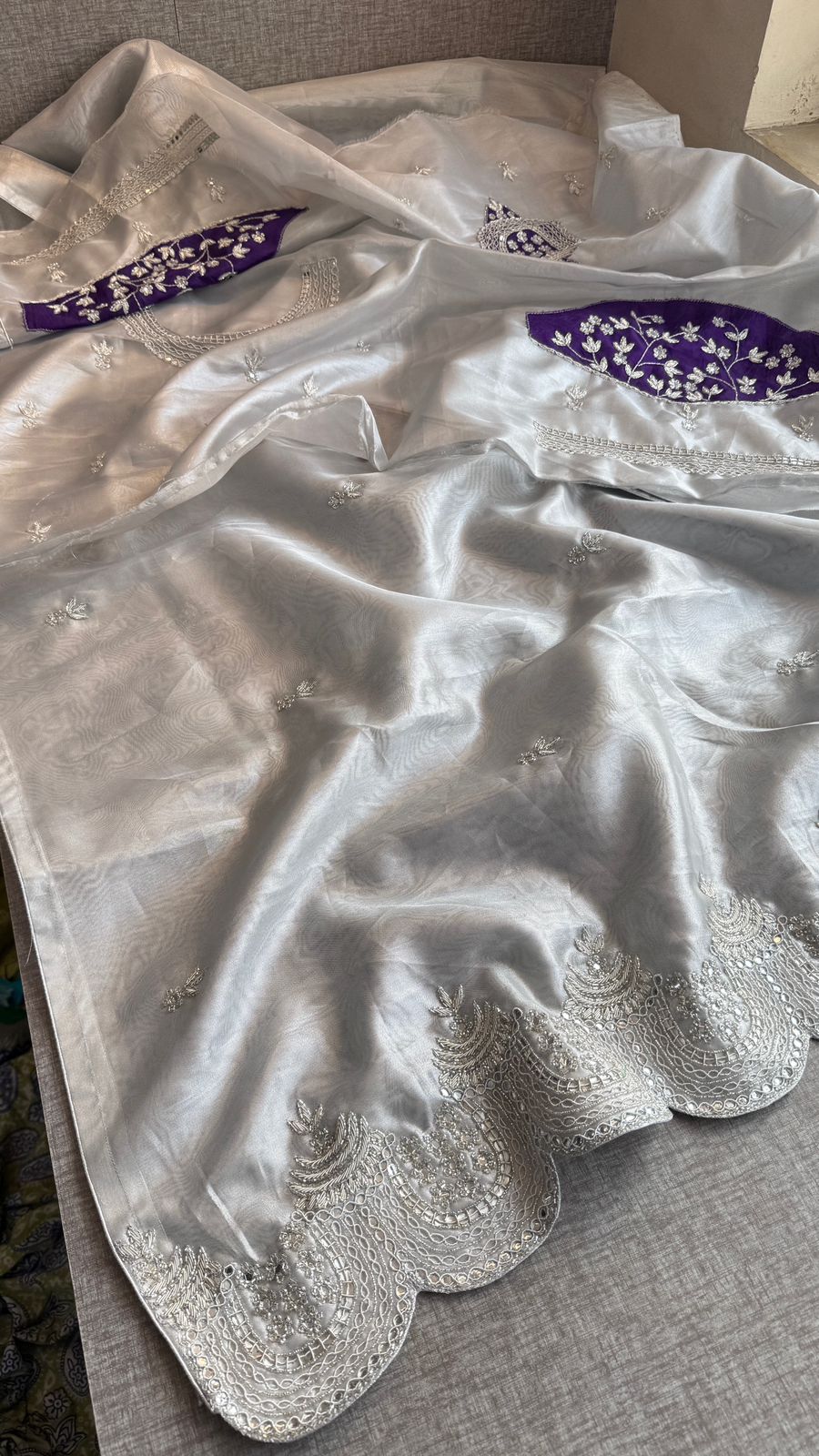 Zardozi Sequins And Pearl On Tissue Silk · 56 Artisan Hours of work · The Shringar Edit