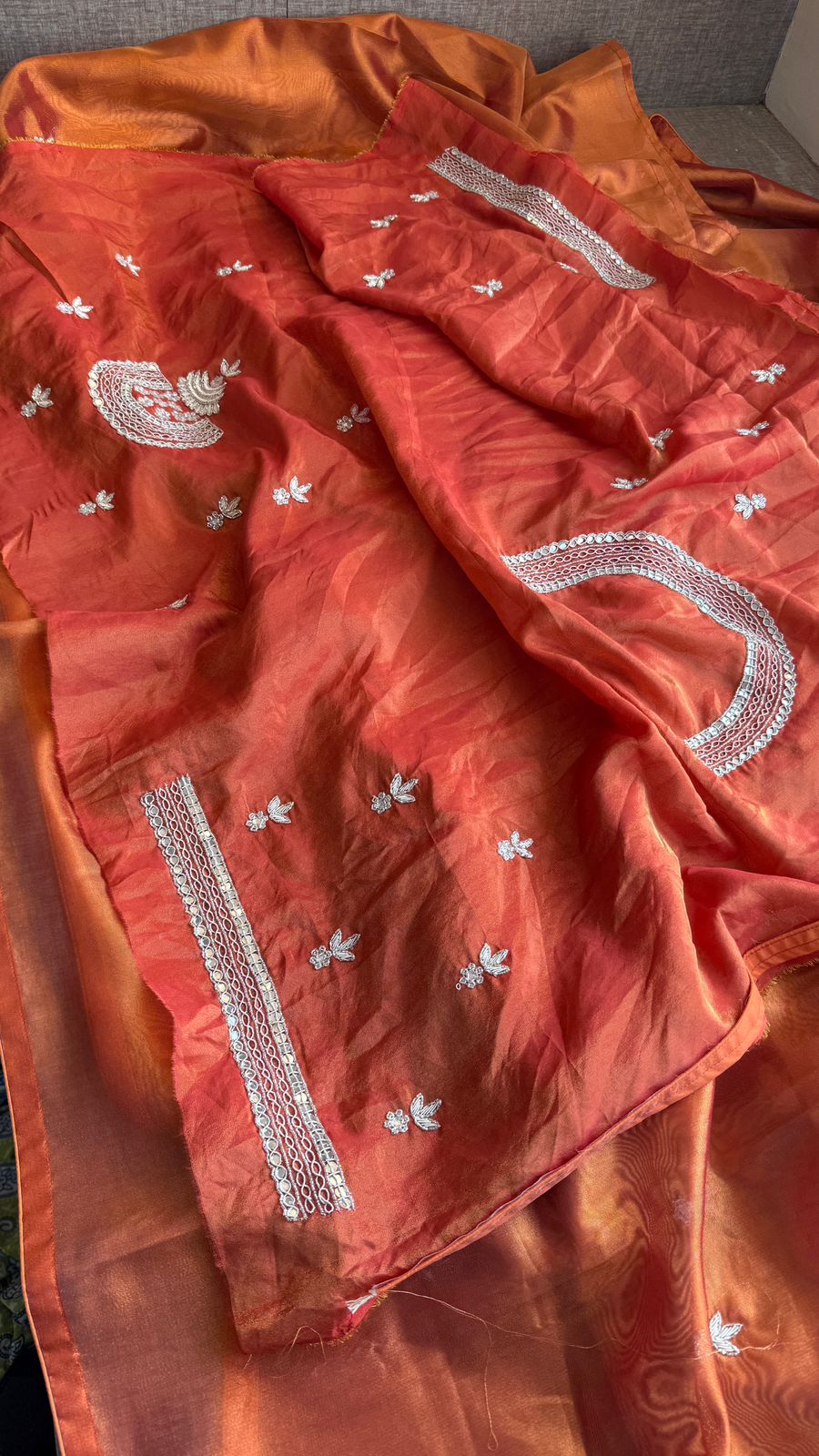 Zardozi Sequins And Pearl On Tissue Silk · 56 Artisan Hours of work · The Shringar Edit