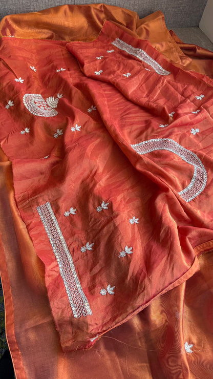 Zardozi Sequins And Pearl On Tissue Silk · 56 Artisan Hours of work · The Shringar Edit