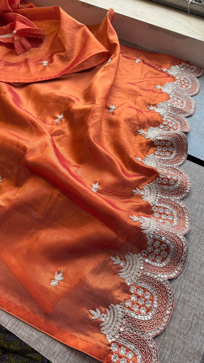 Zardozi Sequins And Pearl On Tissue Silk · 56 Artisan Hours of work · The Shringar Edit
