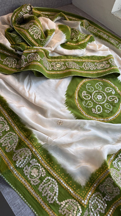 Gotta Patti On Munga Silk Digital Print · 24 Artisan Hours of work · The Mehfil Edit