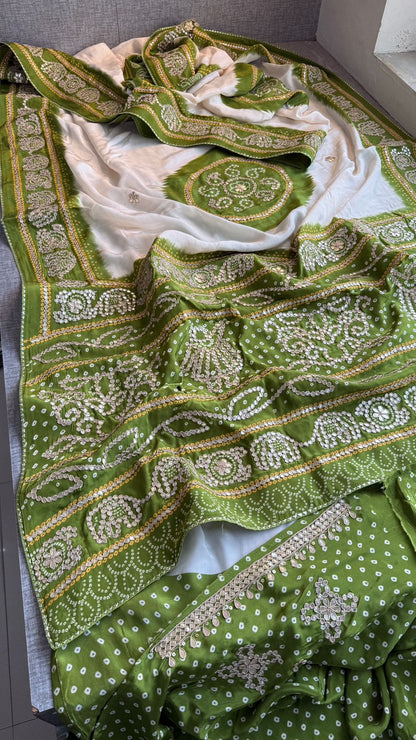 Gotta Patti On Munga Silk Digital Print · 24 Artisan Hours of work · The Mehfil Edit