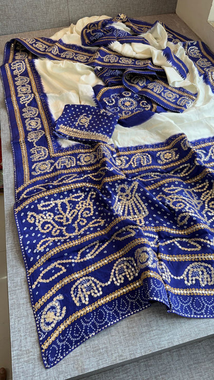 Gotta Patti On Munga Silk Digital Print · 24 Artisan Hours of work · The Mehfil Edit