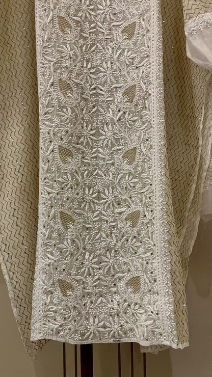 Sequins Katdana And Kasab On Mul Chanderi · 24 Artisan Hours of work · The Adaa Edit