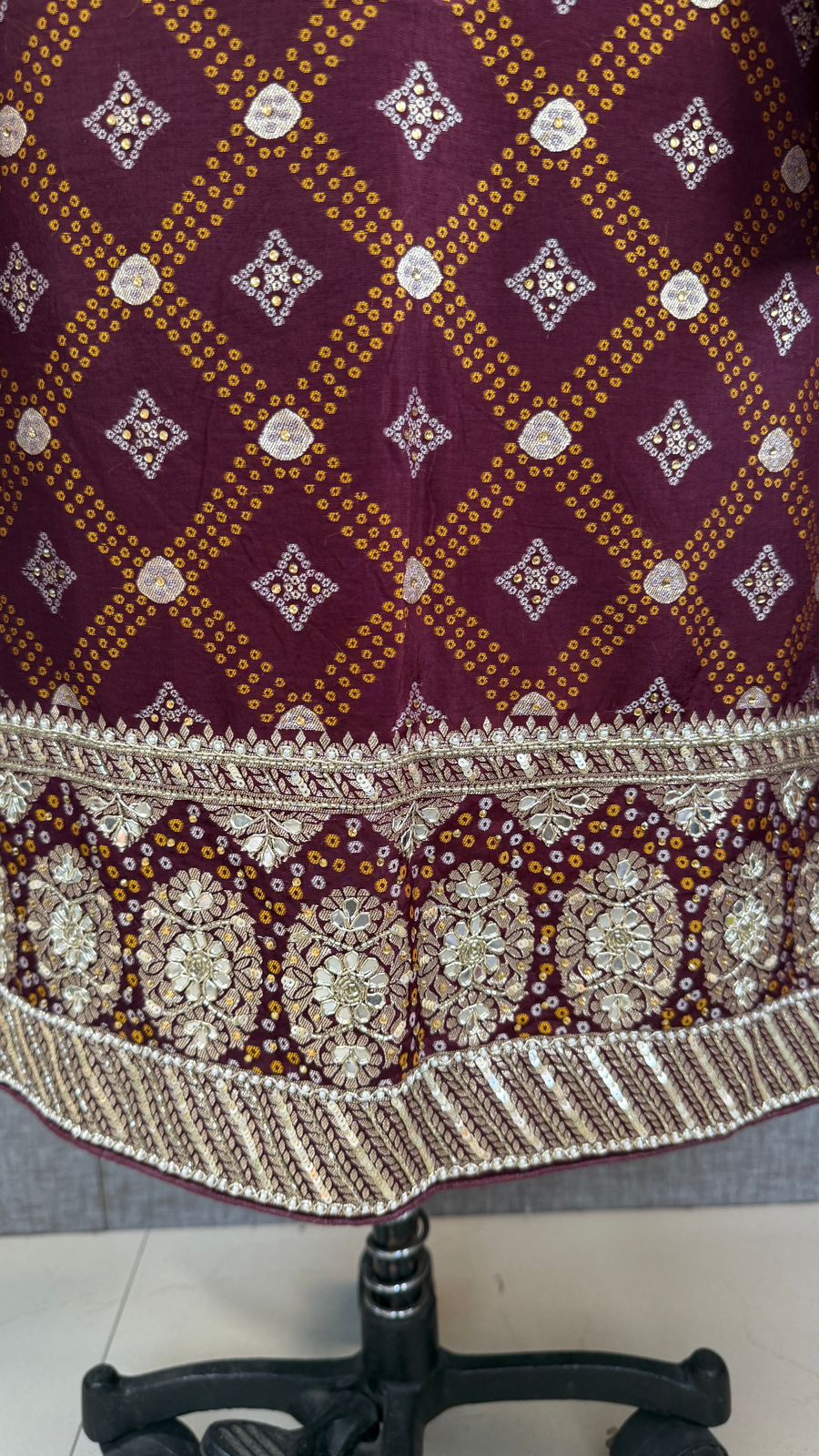 Zardozi Gotta Patti And Pearl On Munga Silk Banarasi Bandhani · 44 Artisan Hours of work · The Imambara Edit