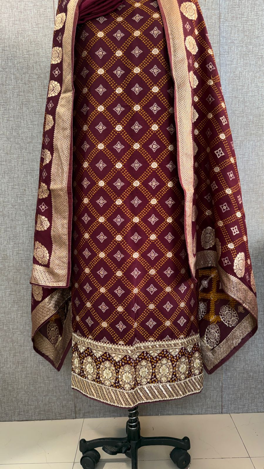 Zardozi Gotta Patti And Pearl On Munga Silk Banarasi Bandhani · 44 Artisan Hours of work · The Imambara Edit