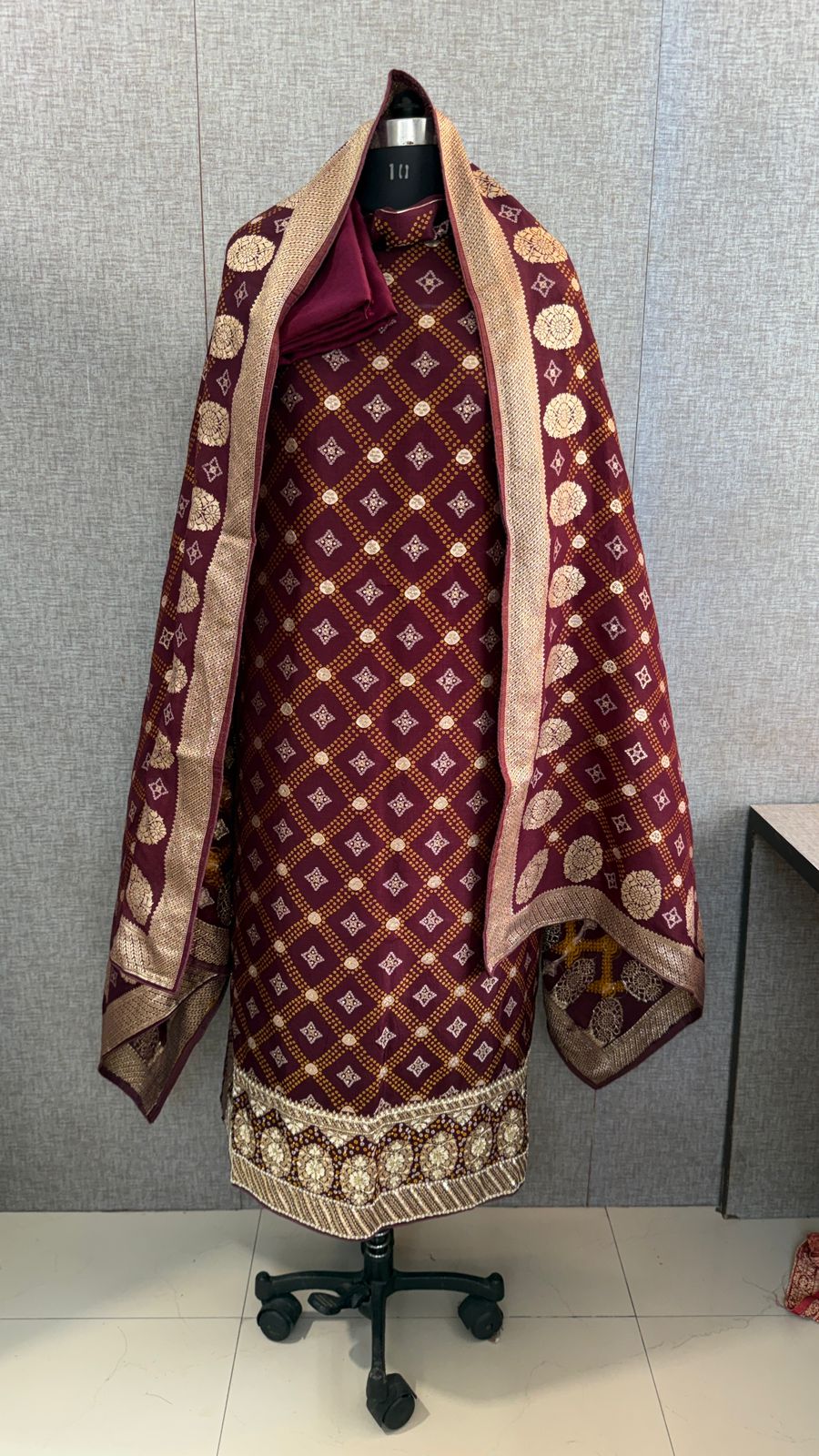 Zardozi Gotta Patti And Pearl On Munga Silk Banarasi Bandhani · 44 Artisan Hours of work · The Imambara Edit