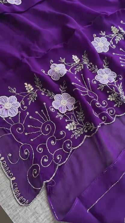 Pearl, Kutdana & Artisan Appliqué On Pure Soft Silk · 42 Artisan Hours of Work · The Meher Gul Edit