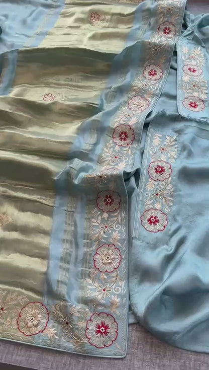 Zardozi And Resham On Gajji Silk Lakdi Patta · 44 Artisan Hours of work · The Shringar Edit