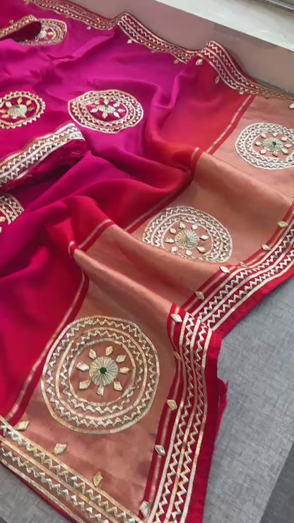 Sikhiya Gotta Patti On Munga Silk Lakdi Patta · 44 Artisan Hours of work · The Meher Edit