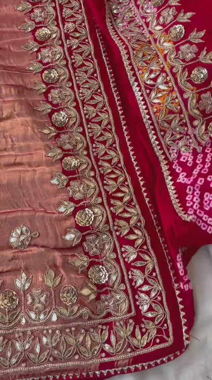 Zardozi Pearl And Gotta Patti On Pure Gajji Silk · 160 Artisan Hours of work · The Heirloom Edit
