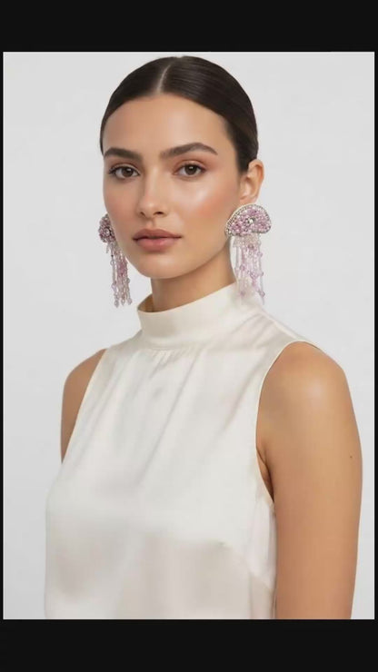 Jelly-Belly Lavender Jelly-Fish Earings