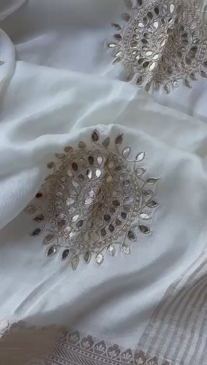 Zardozi Gotta Patti And Pearl On Munga Silk Banarasi · 16 Artisan Hours of work · The Noorbagh Edit