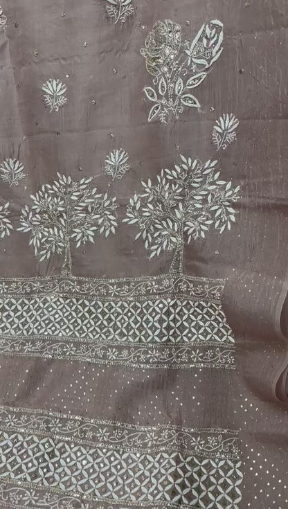 Chikankari And Mukesh On Organza Silk · 48 Artisan Hours of work · The Resham Adaa Edit
