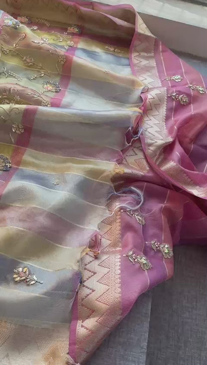 Zardozi And Pearl On Tissue Silk Banarasi · 56 Artisan Hours of work · The Noor Edit