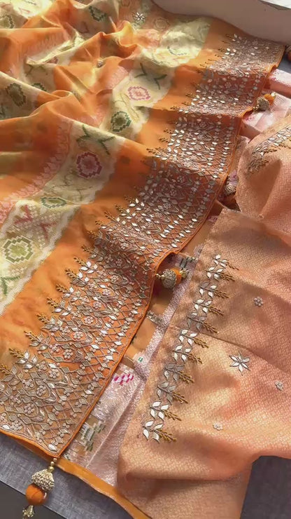 Gotta Patti Zardozi And Resham On Patola Silk Banarasi · 44 Artisan Hours of work · The Rangmahal Edit
